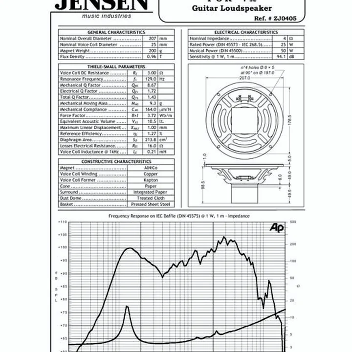 Avis et Test : Jensen P8R 4 Ohms